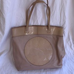 Coach patent leather blush tote